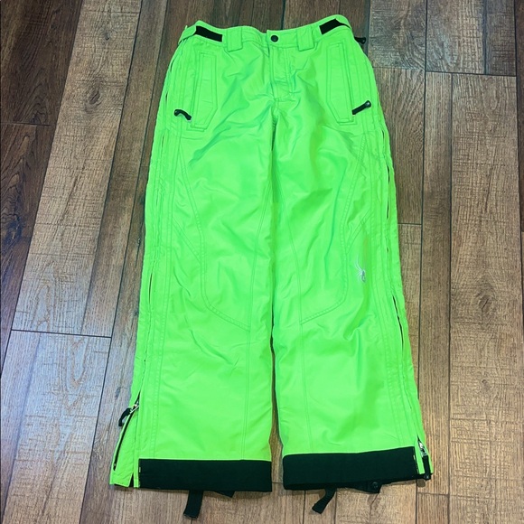 Spyder teenager / youth snowboarding / skiing Neon Green Snow Pants